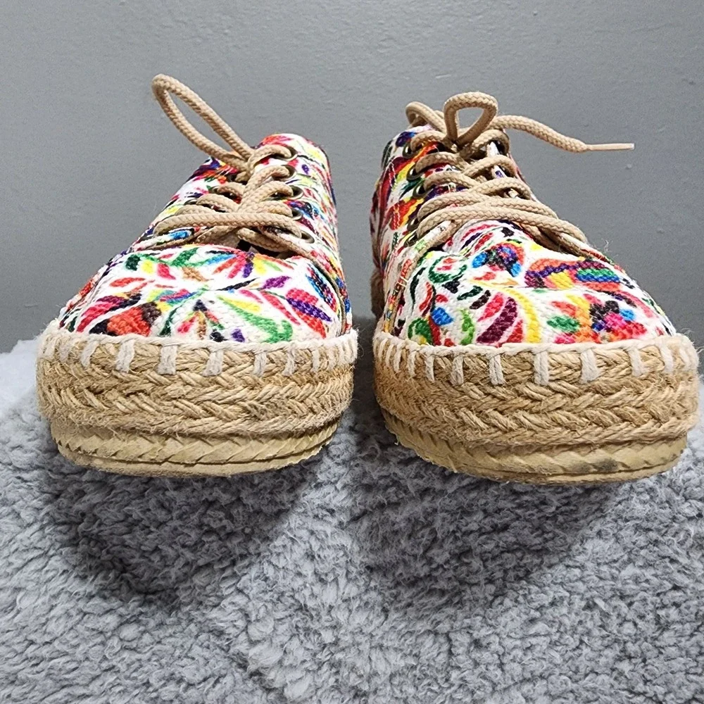 Riviera Corazon Espadrille‎ Calzados Shoes Womens Floral Birds Colorful Lace Up